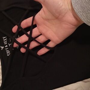 American Eagle Criss-cross soft long sleeve tee